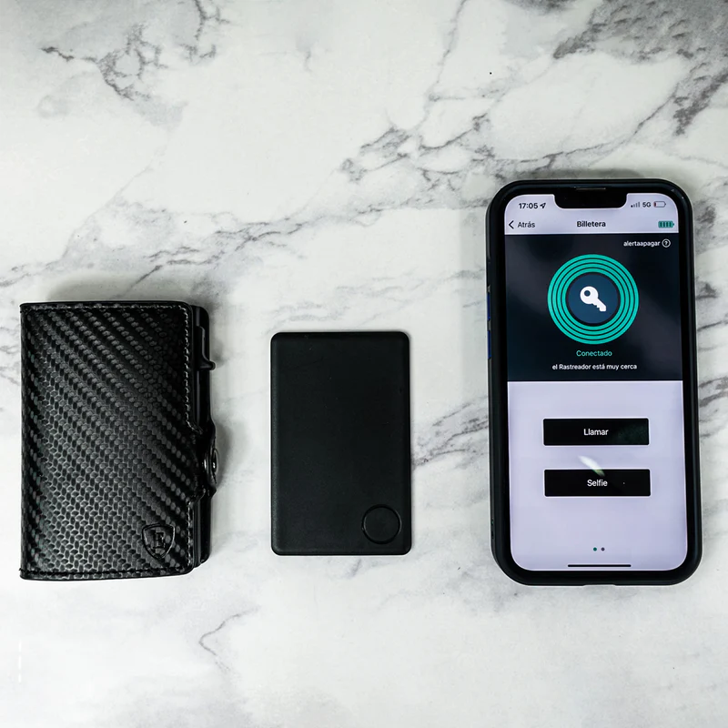 Pack Billetera Dark Gray + Localizador