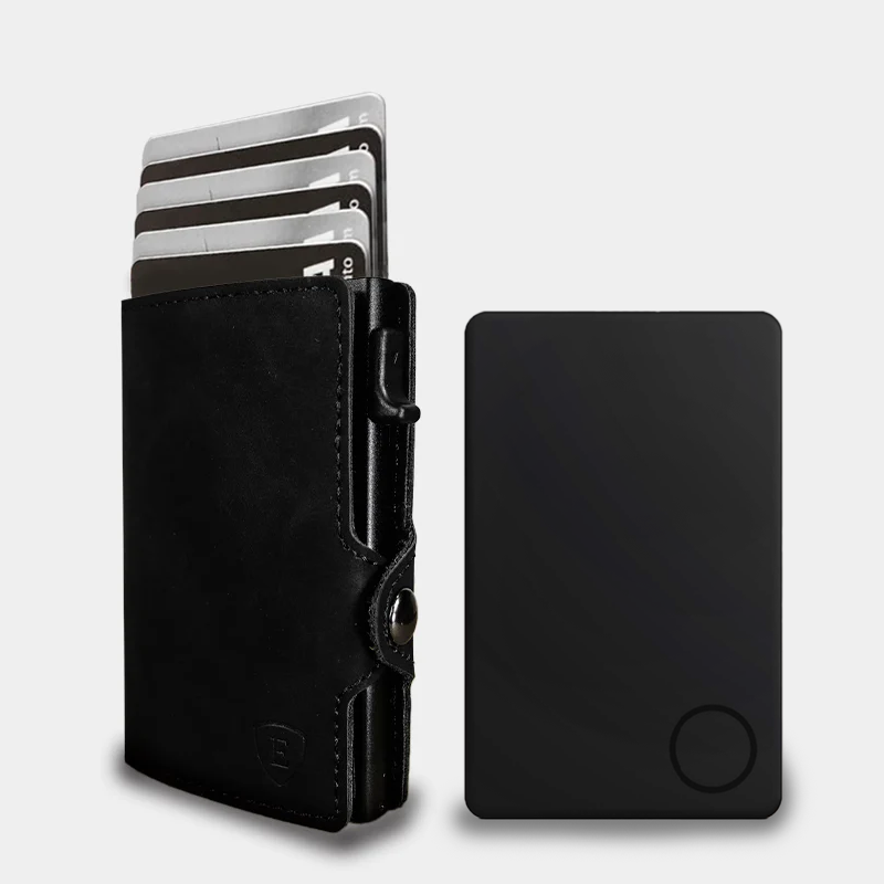 Pack Billetera Full Black + Localizador
