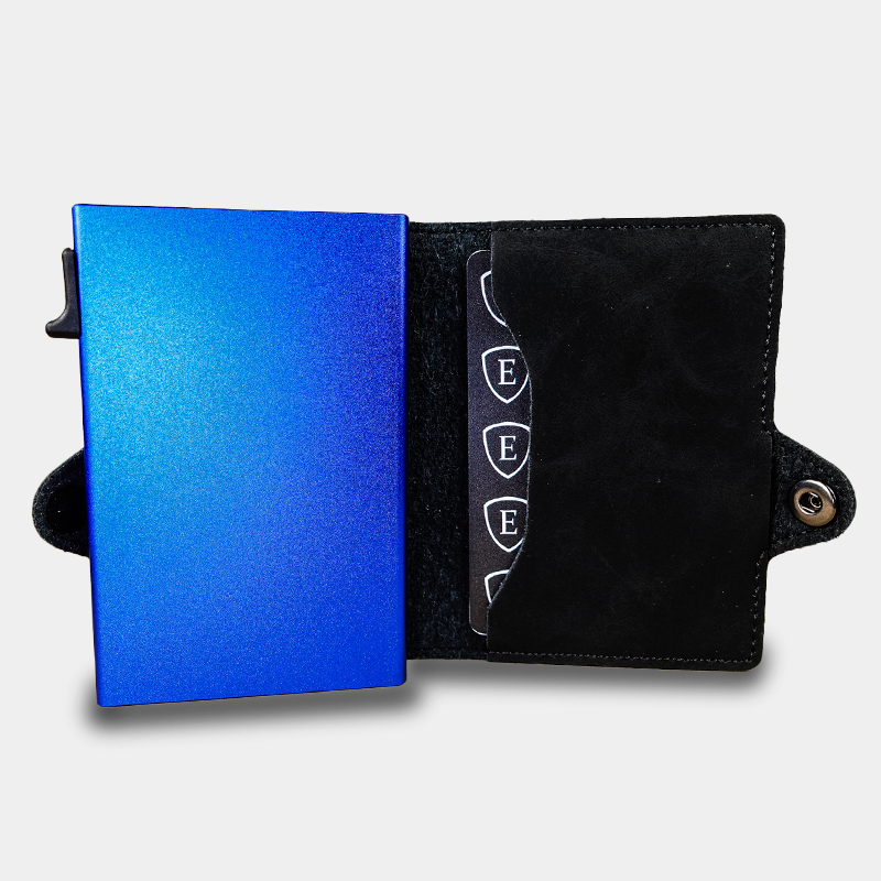 Pack Billetera Black Blue + Localizador