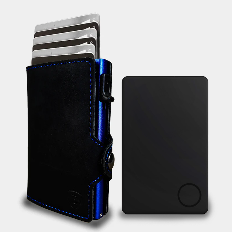 Pack Billetera Original Black Blue + Localizador