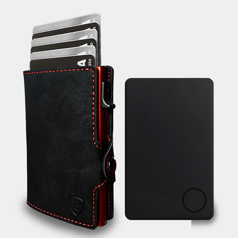 Pack Billetera Original Black Red + Localizador