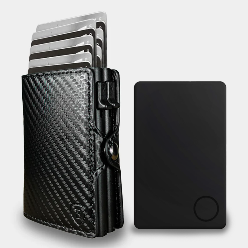Pack Billetera Double Carbon Fiber + Localizador