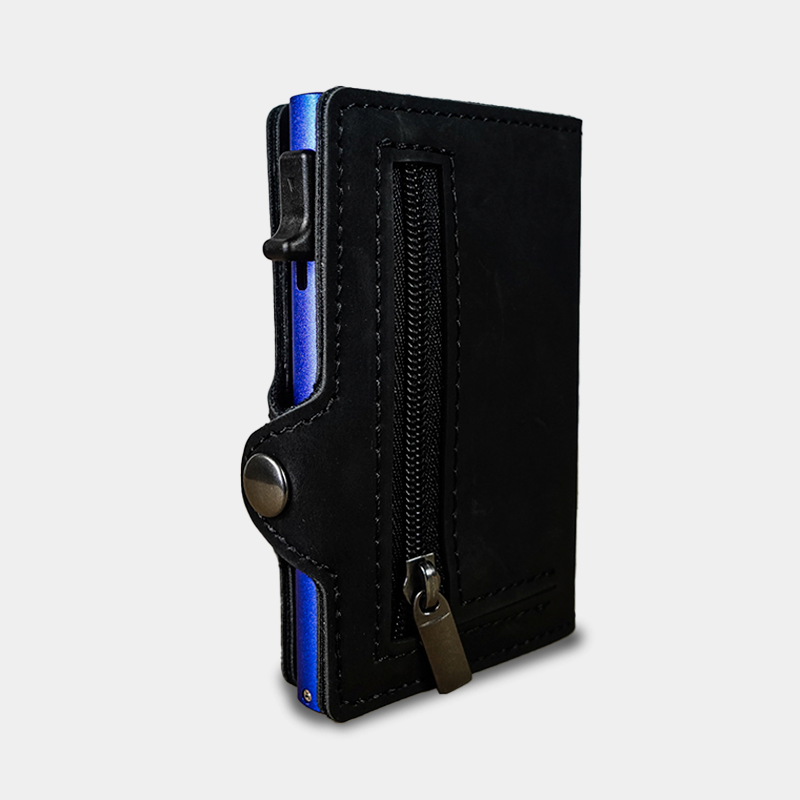 Pack Billetera Black Blue + Localizador